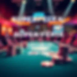 Graphic showing a poker table with cards and chips, announcing a chance to win a WSOP ticket in a betting event.