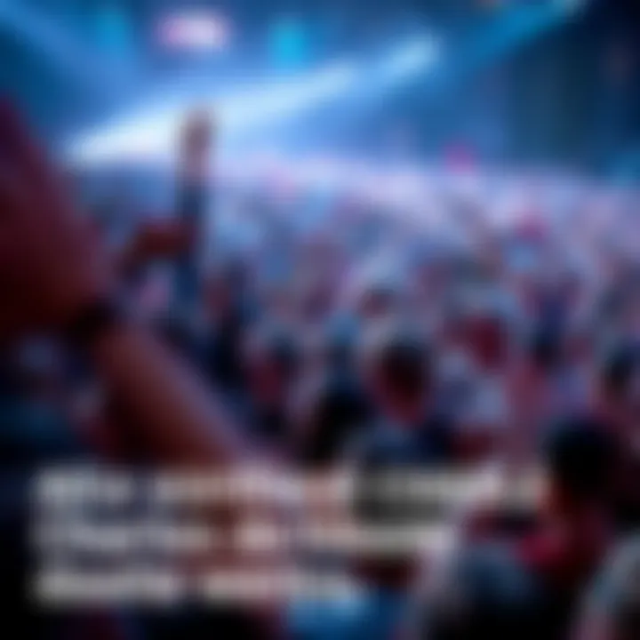 A crowd of people cheering and showing support for Charles at an event this weekend.