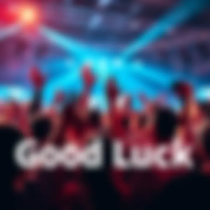 People cheering and wishing good luck for an event