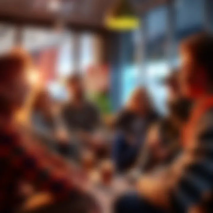 A group of people sitting together in a circle, sharing their experiences and offering support for overcoming gambling addiction, with a warm and encouraging atmosphere.