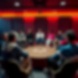 A group of people sitting in a circle during a Gambling Anonymous meeting, sharing their experiences and struggles with gambling addiction.