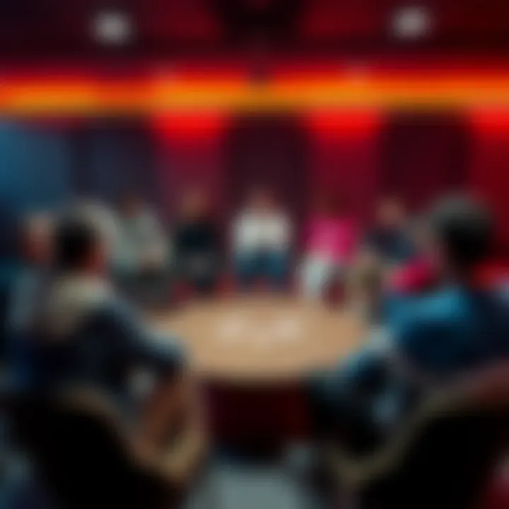 A group of people sitting in a circle during a Gambling Anonymous meeting, sharing their experiences and struggles with gambling addiction.
