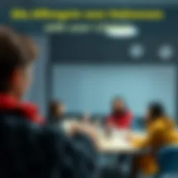 A support group gathering with people discussing their experiences with illness