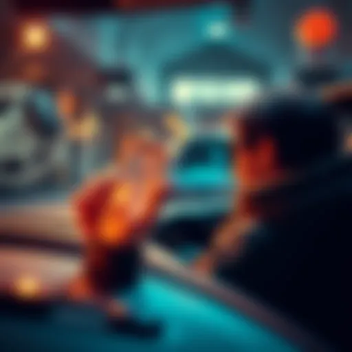 A person experiencing an unexpected moment with a car and film reels during their lunch break