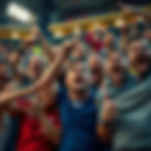 Excited football fans reacting to unexpected game results as all undefeated teams lose