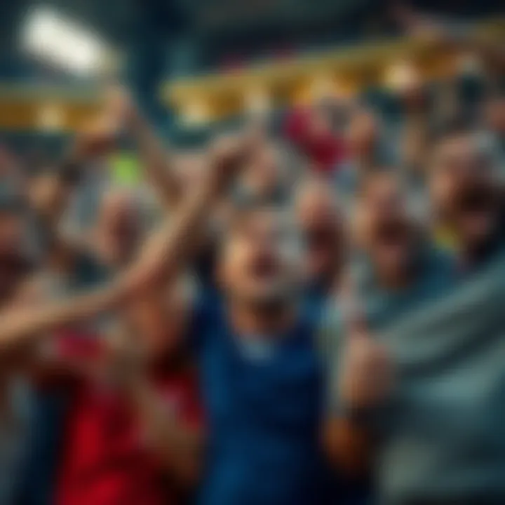 Excited football fans reacting to unexpected game results as all undefeated teams lose