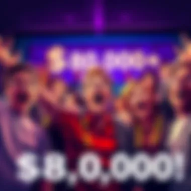 Group of people showing excitement and disbelief at the news of reaching $80,000