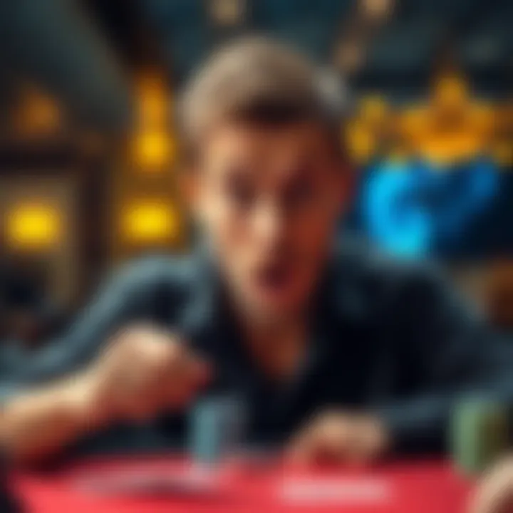 A poker player looks shocked as another player slow-rolls him during a game, highlighting the intensity of the moment.