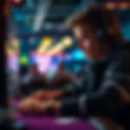 A player focused on a poker game, showing signs of excessive play with multiple hands visible on the screen.