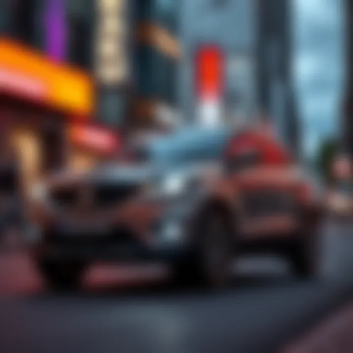 A Suzuki car on a vibrant city street showcasing a special cash offer for everyday drivers