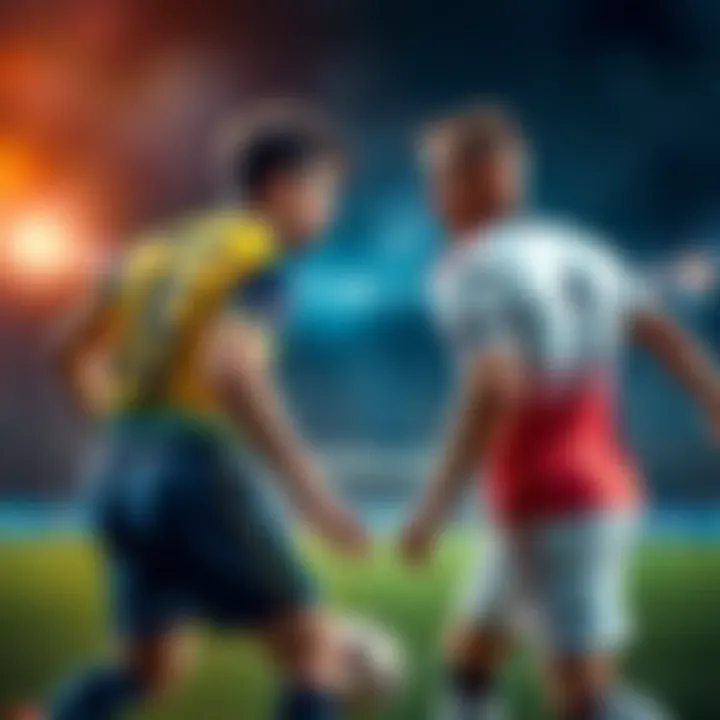 Players from Sweden and Poland facing off in a tense playoff match for the World Cup spot