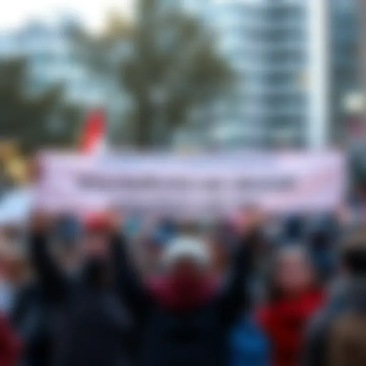 A group of diverse people holding up a banner that reads 'Freedom and Independence' in a public space, showcasing unity and support for the Virna decision.