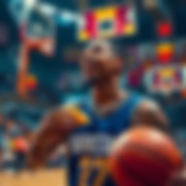 A basketball player enjoying tacos on the court