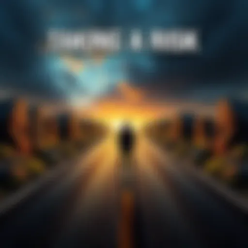 A person standing at a crossroads, contemplating two paths representing different choices and risks.