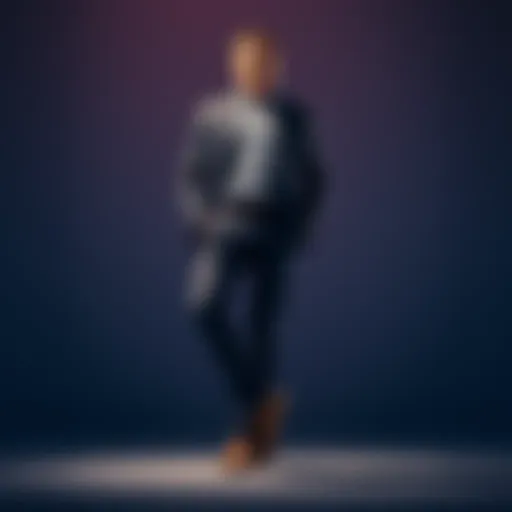Tall man with one leg An impressive 8-foot tall man stands confidently with one leg, attracting attention.