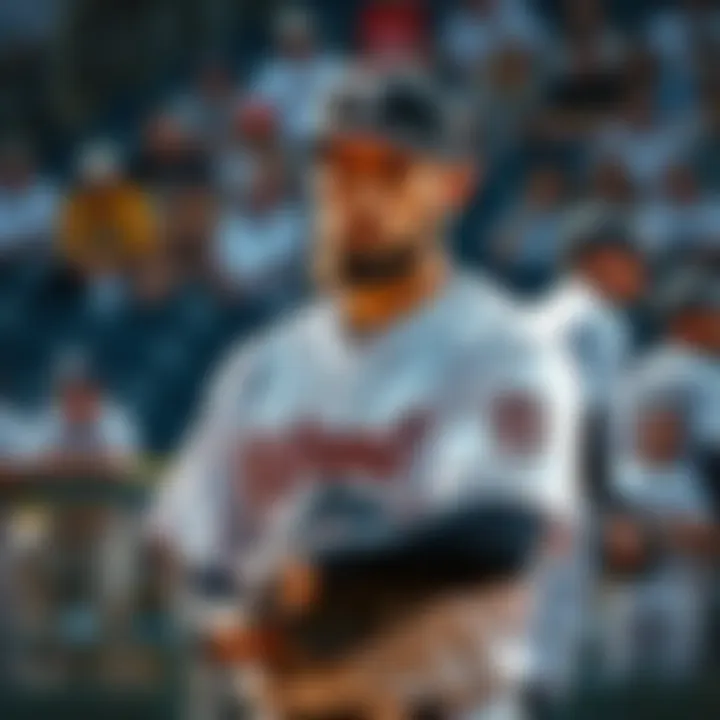 Pitcher Tarik Skubal in a Detroit Tigers uniform, getting ready to pitch with teammates in the background