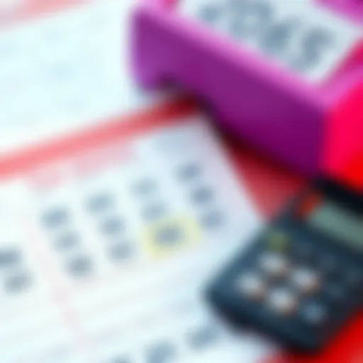 A calendar marked with important tax dates for the year 2025 and a calculator beside it.