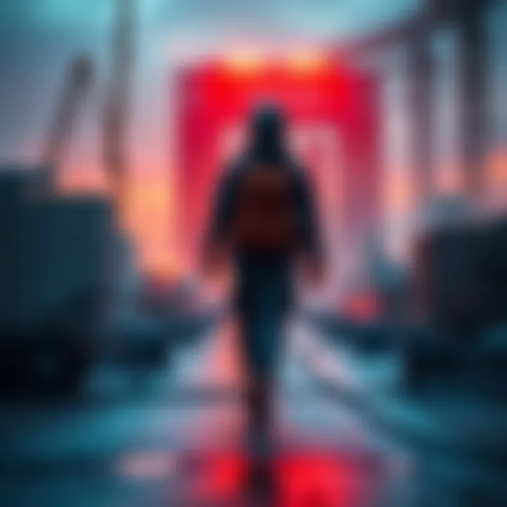 Taytum walking away from a project site, symbolizing change