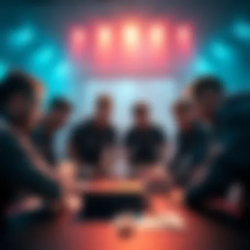 A group of people strategizing and training for a competitive event