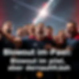 A sports team with determined expressions, coming together in a huddle, showcasing resilience and teamwork after a tough match