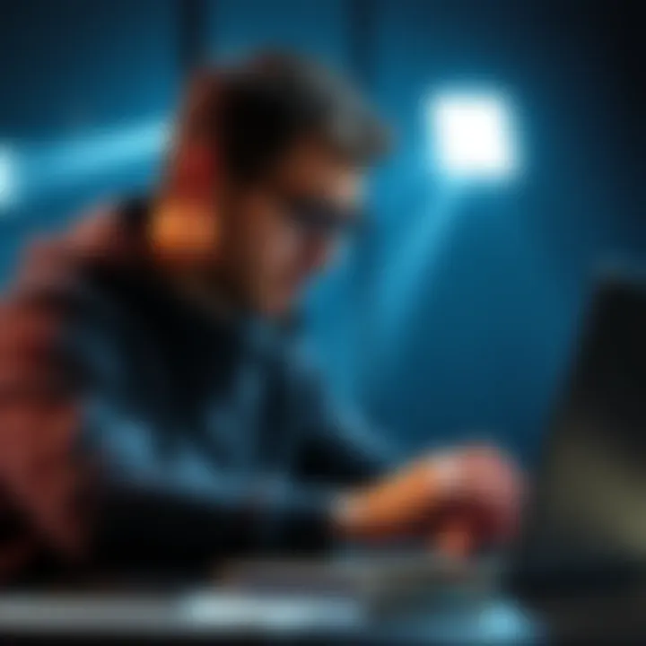 A person looking stressed while checking a sports team lineup on a laptop, worried about unexpected player injuries