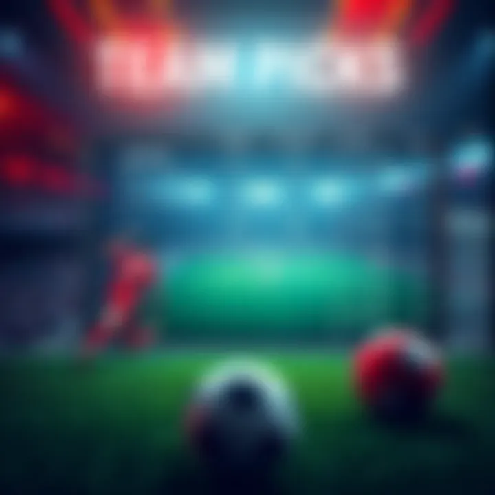 A display of betting picks focused on underdog teams with a sports background like football, illustrating odds and strategies.