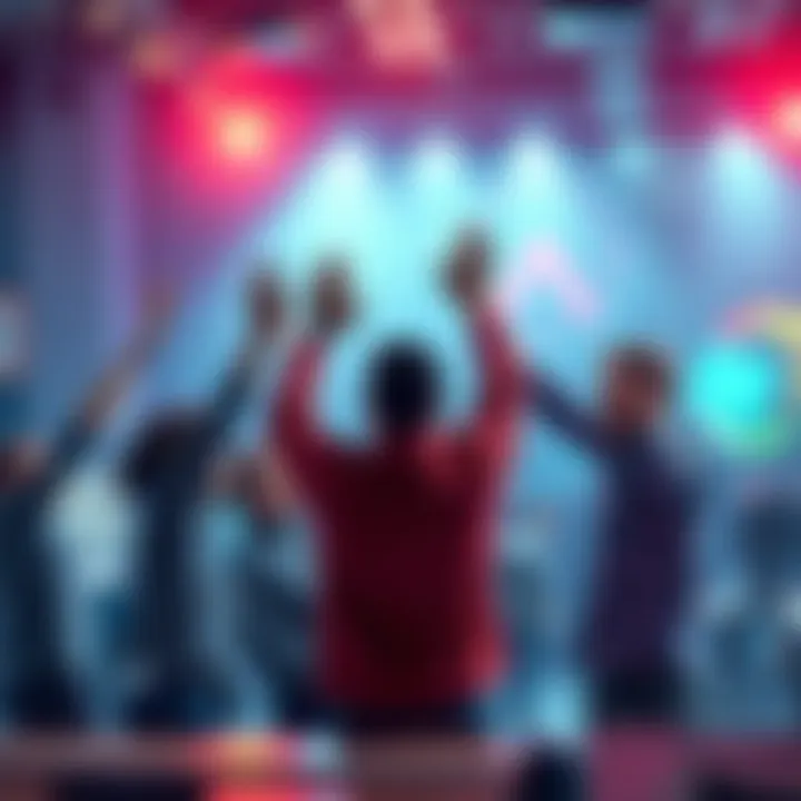 A group of tech developers cheer and high-five, celebrating a rare software bug that sparked discussions in the industry