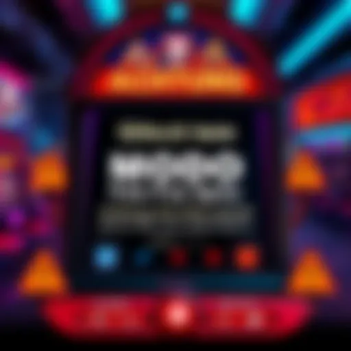 Graphic showing a slot machine with warning signs and a message about Modo Free Spins having technical problems