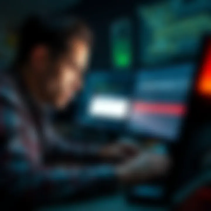 A person frustrated while working on a computer, showing error messages on the screen related to SGP creation.