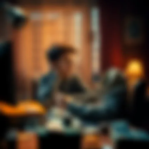 Teenager overcoming gambling addiction A 17-year-old boy reflecting while sitting at a desk surrounded by bills and a computer, symbolizing his struggle with debt and gambling addiction.