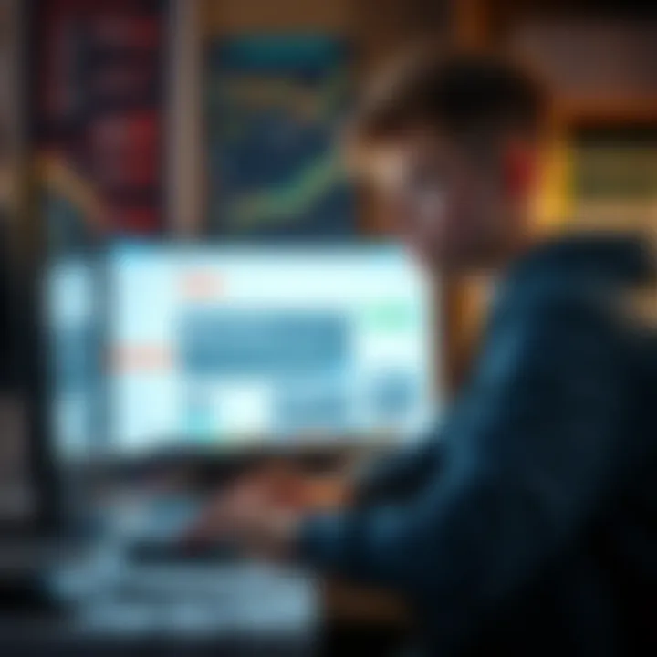 A concerned teenager sitting at a computer, looking at a forum where he inquires about a Social Security Number.