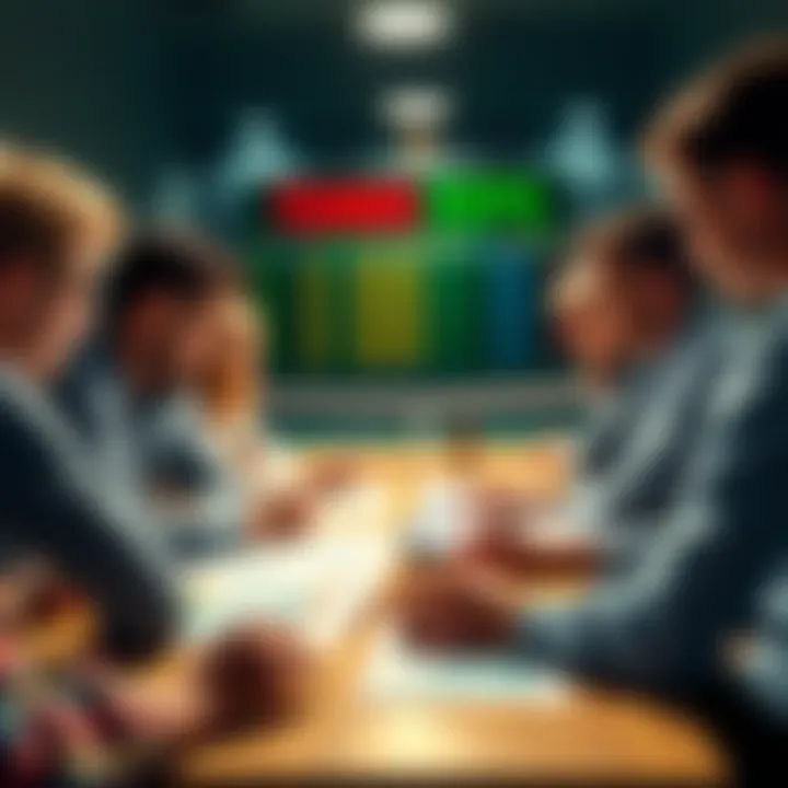 People discussing tennis betting tips with charts and statistics on a table