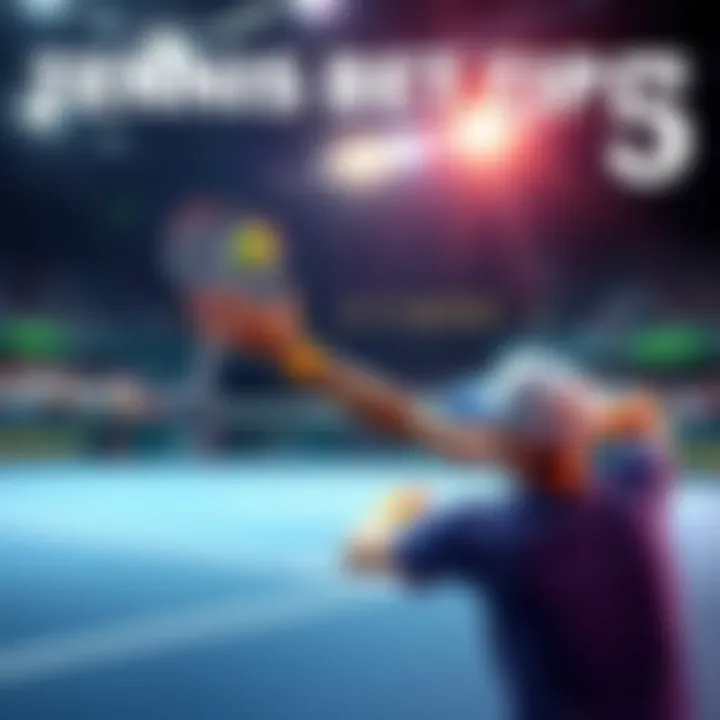 A tennis player serving during a match, with odds and betting tips overlay