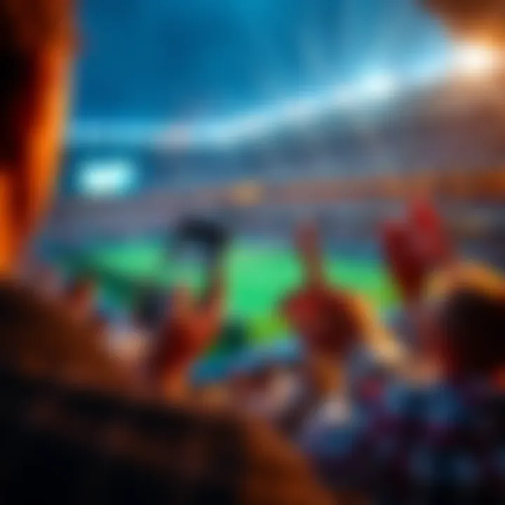 A person placing a bet on a tennis match with a smartphone and cheering for the game