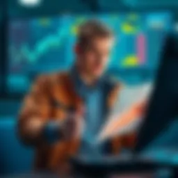 An expert analyzing tennis betting strategies with charts and data on a screen