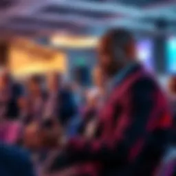 Terrance McKinney engages in a discussion about his role in DK-Promotion at an event