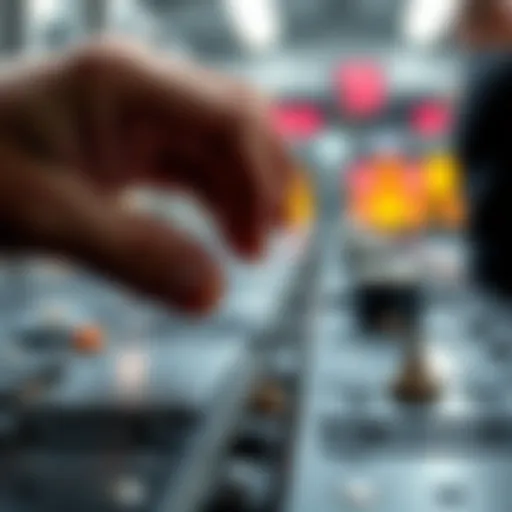 A close-up view of a hands-on test of a sliding mechanism, showcasing its functionality in action.