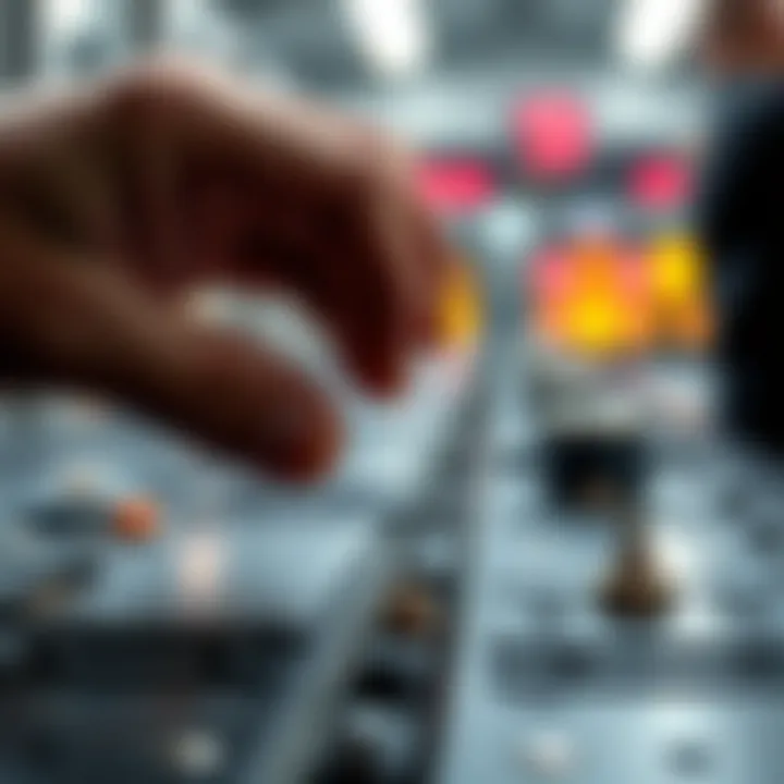 A close-up view of a hands-on test of a sliding mechanism, showcasing its functionality in action.