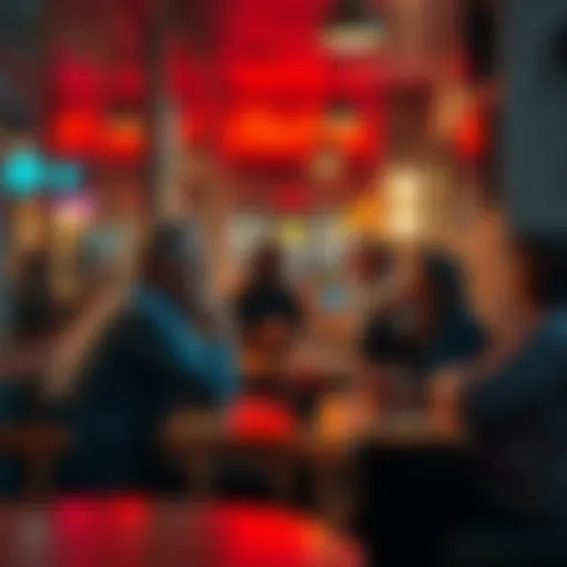 Texas Residents Discuss Local Issues A group of people in Texas talking about strange occurrences while sitting at a cafe.