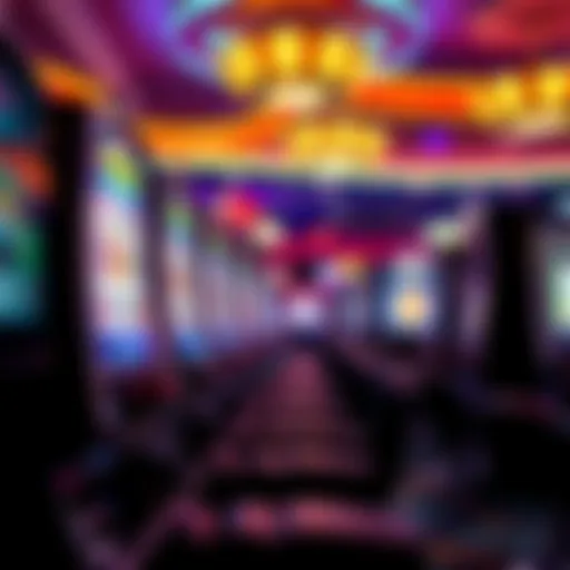 A vibrant casino scene showing a slot machine ready for play with colorful lights and symbols, hinting at excitement for newcomers with a $50 deposit for a third spin.
