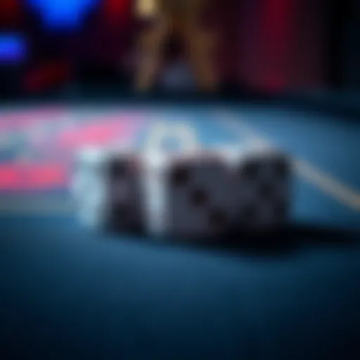 Three dice lined up on a gambling table, showing different numbers, highlighting a game strategy