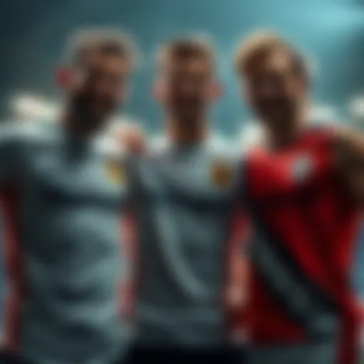 Three athletes celebrating their sports betting success after winning games together