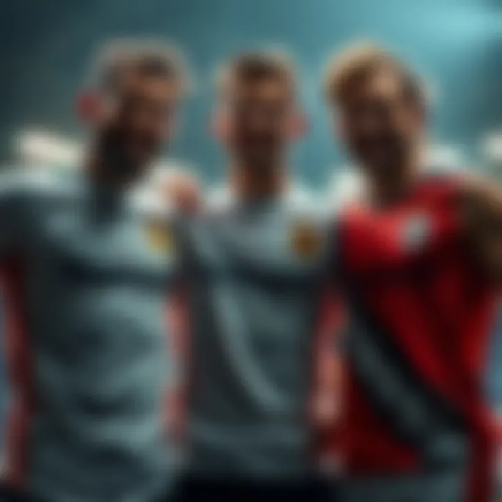 Three athletes celebrating their sports betting success after winning games together