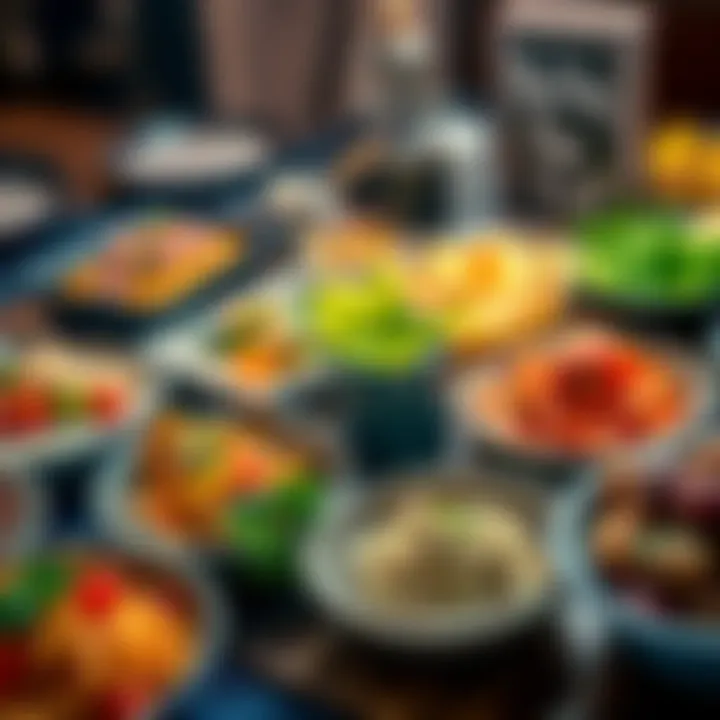 Delicious Thursday Recipes A vibrant spread of various dishes prepared for Thursday dinner, showcasing colorful ingredients and enticing presentation.