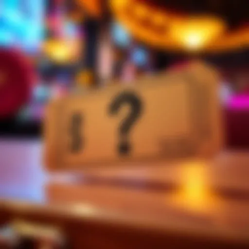 A ticket marked with a question mark symbolizing uncertainty about winning without payment