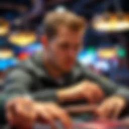 Tim Pool in action at a poker table Tim Pool focused on the game, playing poker with a determined expression