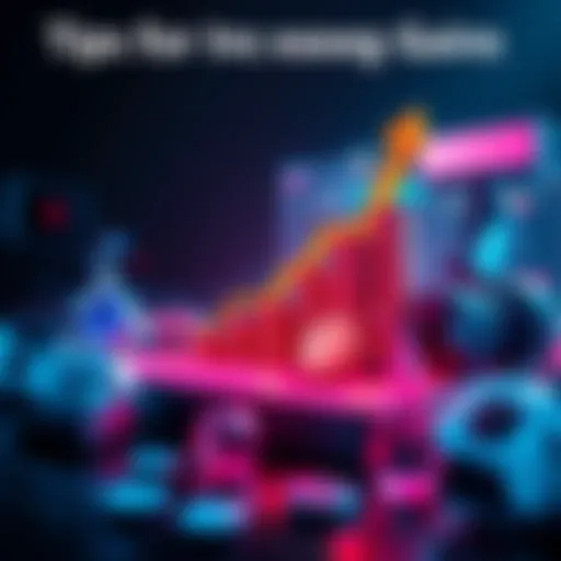 Graphic showing tips for increasing gains from a low starting point to a higher level, featuring game elements and strategy icons