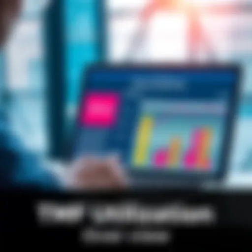 A person reviewing a chart showing TMF risks and benefits on a laptop.