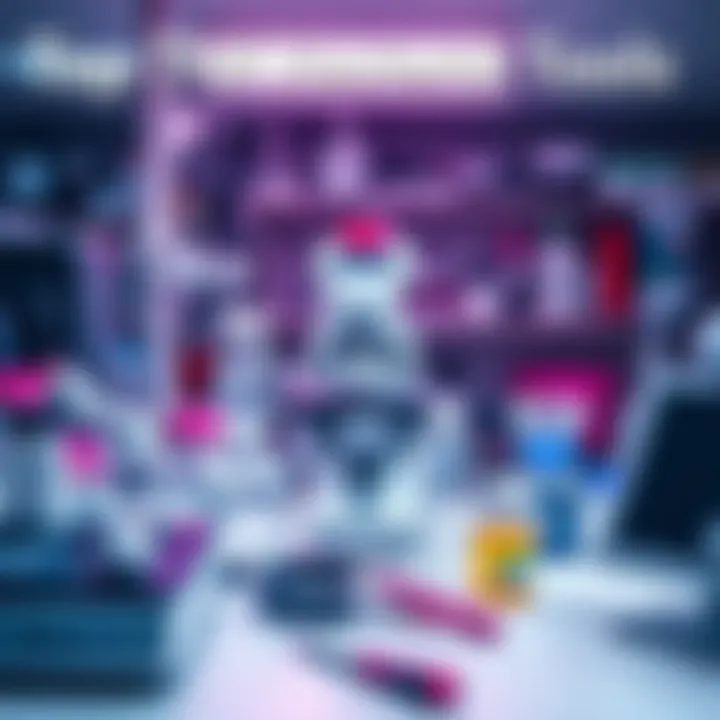 A collection of popular research tools used in TNF studies, featuring lab equipment and supplies.