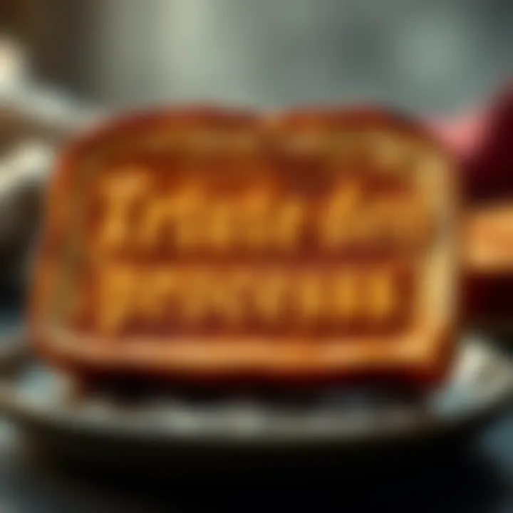 A slice of toast with the words 'Trust the process' toasted into it